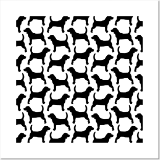 Black Beagle Pattern Small Posters and Art